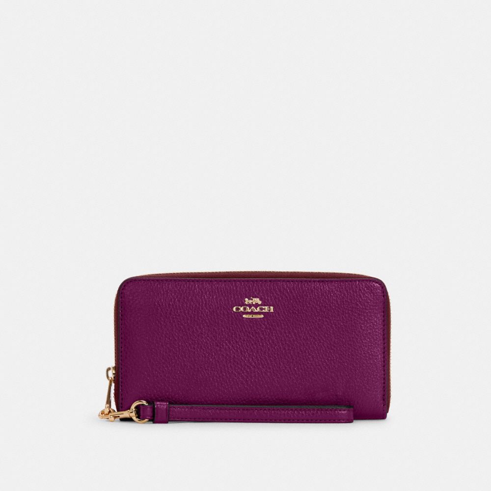 COACH C4451 Long Zip Around Wallet IM/Dark Magenta