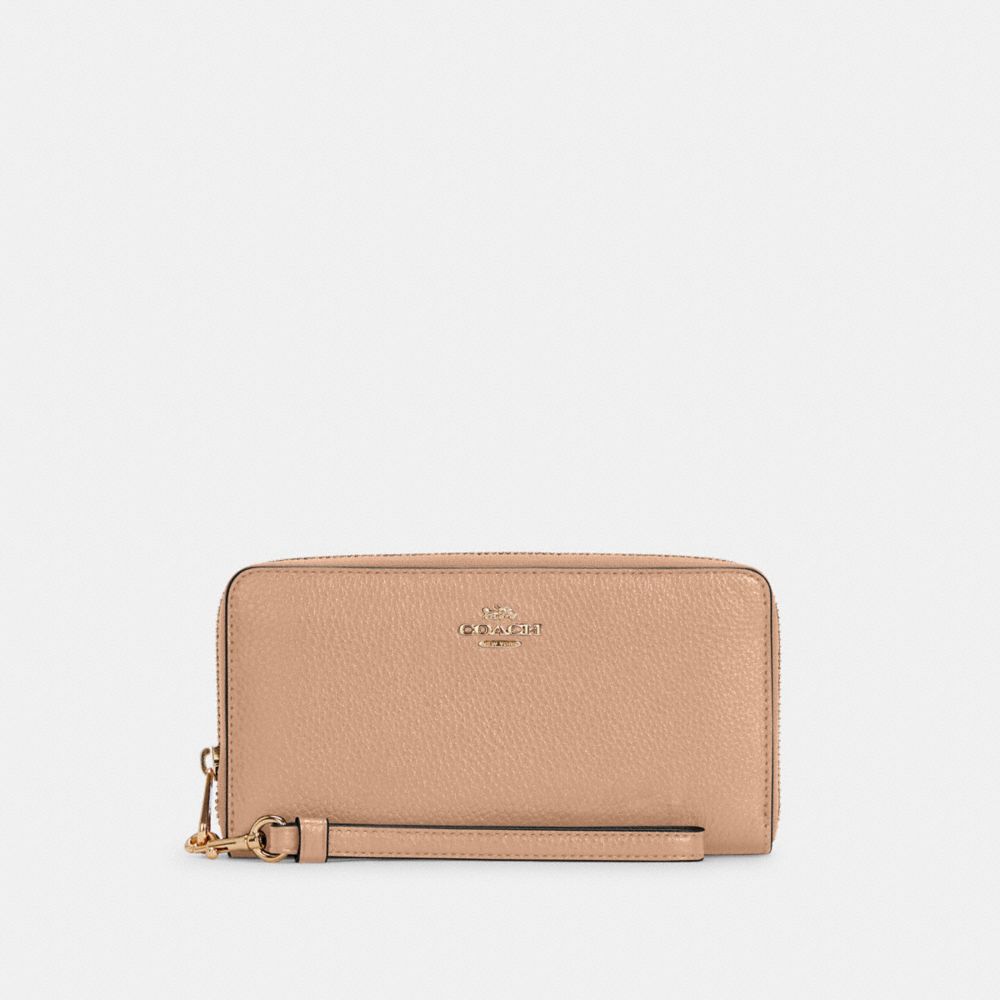 LONG ZIP AROUND WALLET - IM/TAUPE - COACH C4451