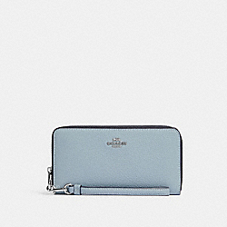 COACH C4451 Long Zip Around Wallet SV/ICE BLUE