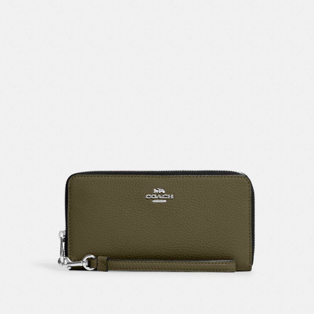 Long Zip Around Wallet - C4451 - Silver/Olive Drab