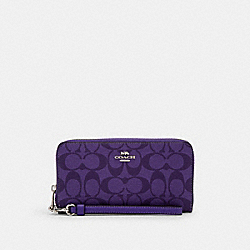 Long Zip Around Wallet In Signature Canvas - C4452 - SV/Sport Purple