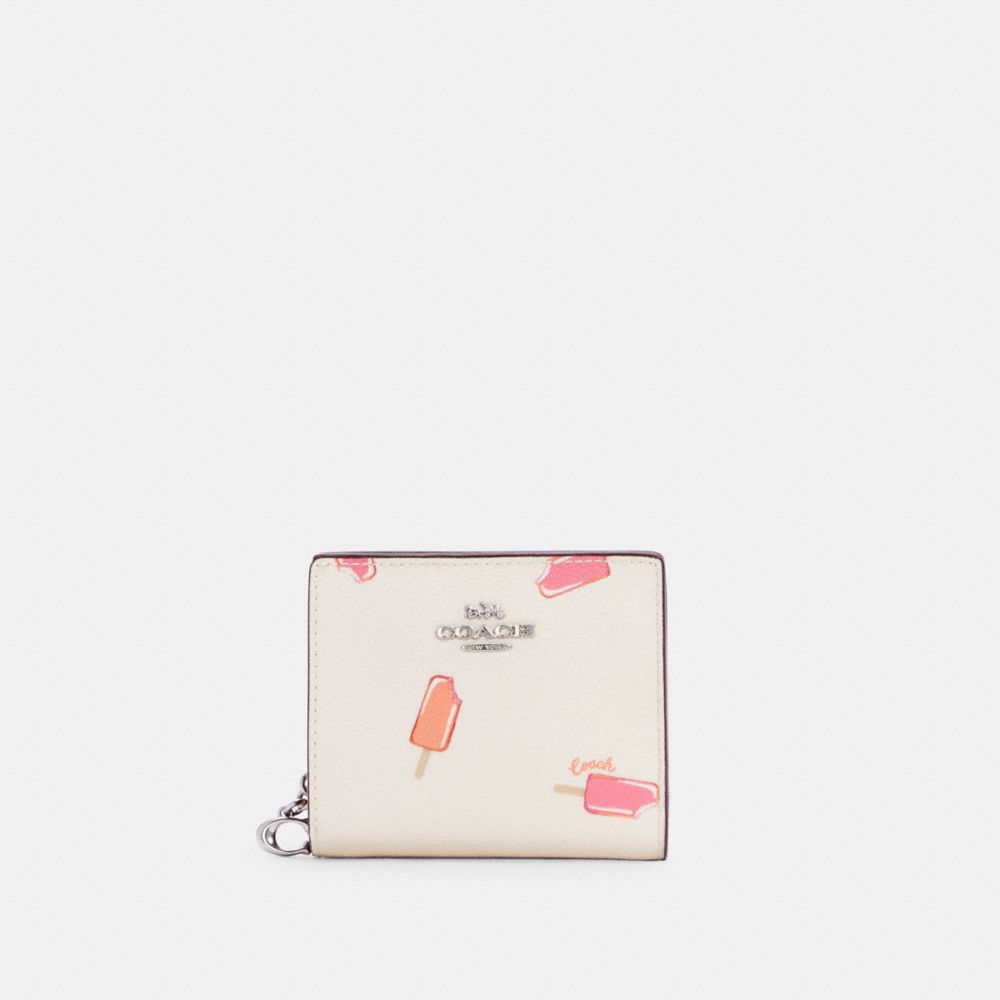 COACH C4529 Snap Wallet With Popsicle Print SV/CHALK MULTI