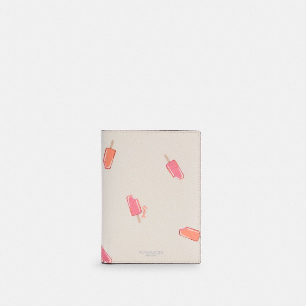 COACH C4552 - PASSPORT CASE WITH POPSICLE PRINT SV/CHALK MULTI