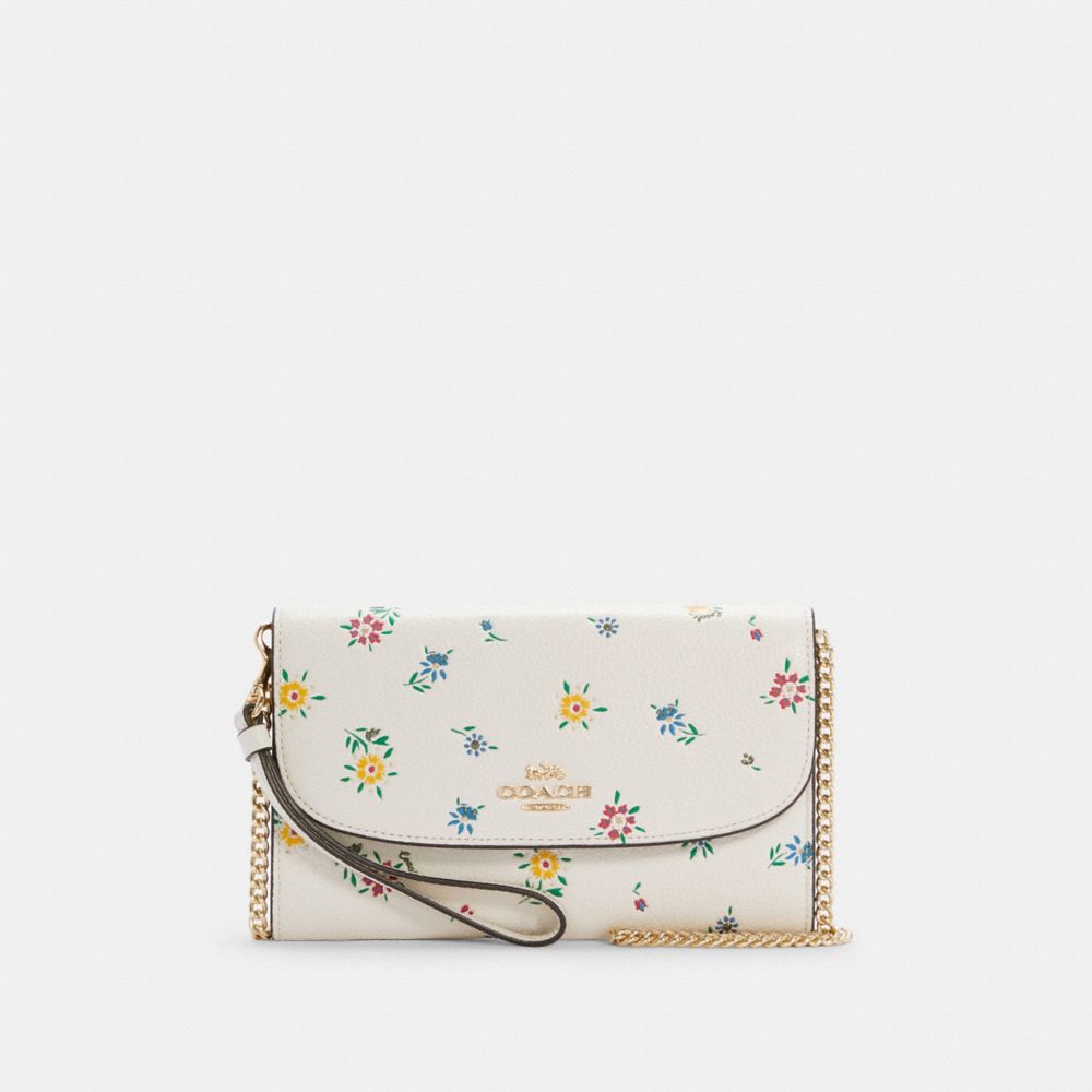 COACH C4557 GEMMA CLUTCH CROSSBODY WITH WILD MEADOW PRINT IM/CHALK MULTI