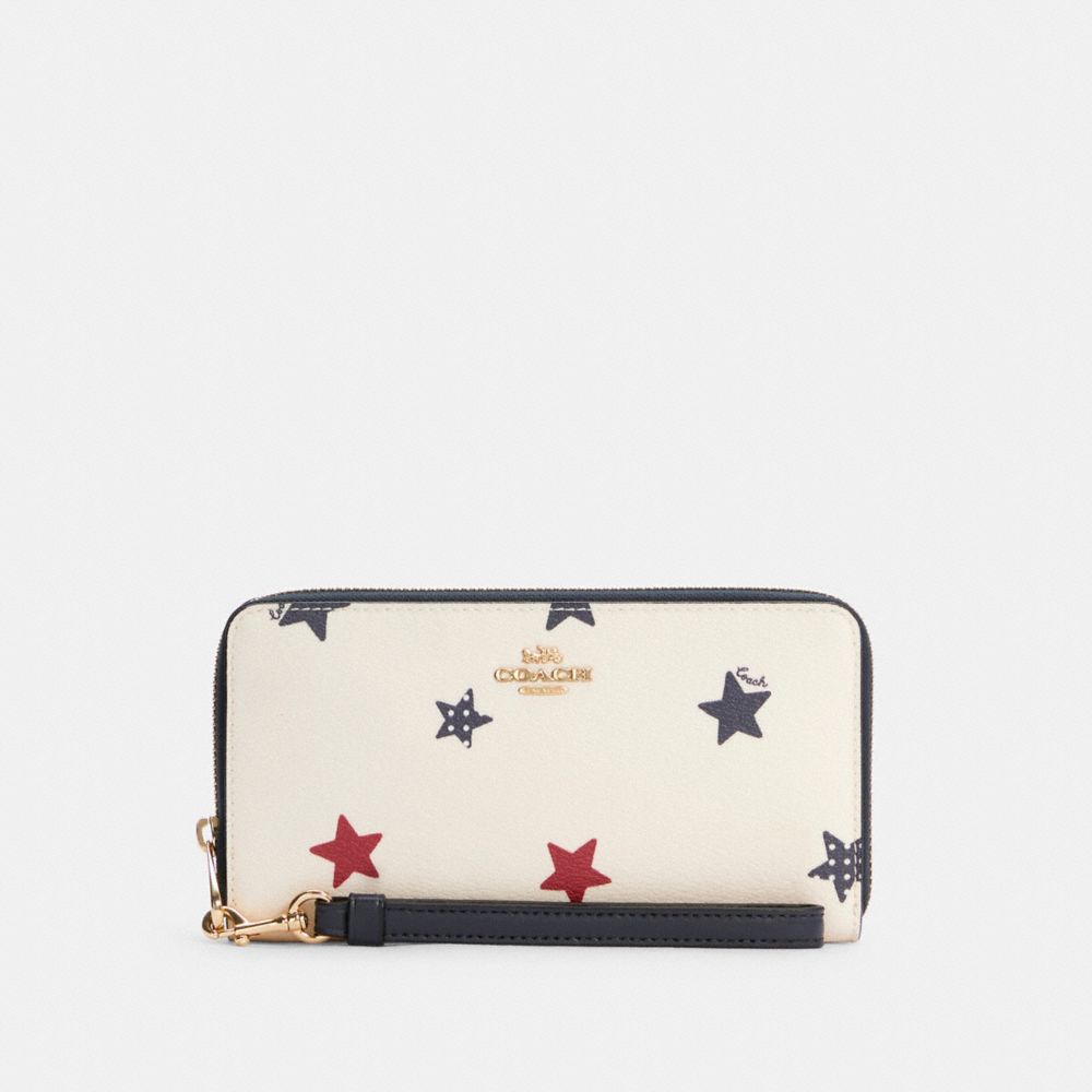 LONG ZIP AROUND WALLET WITH AMERICAN STAR PRINT - IM/CHALK MULTI - COACH C4575