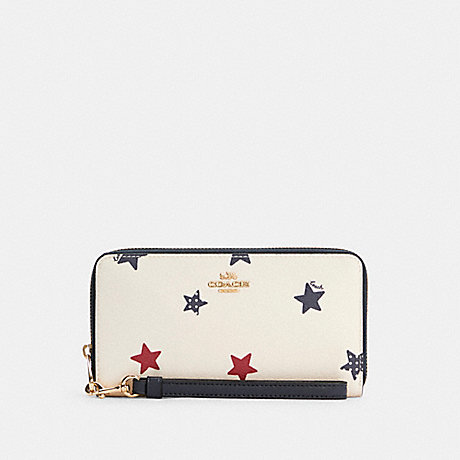 COACH LONG ZIP AROUND WALLET WITH AMERICAN STAR PRINT -  - C4575