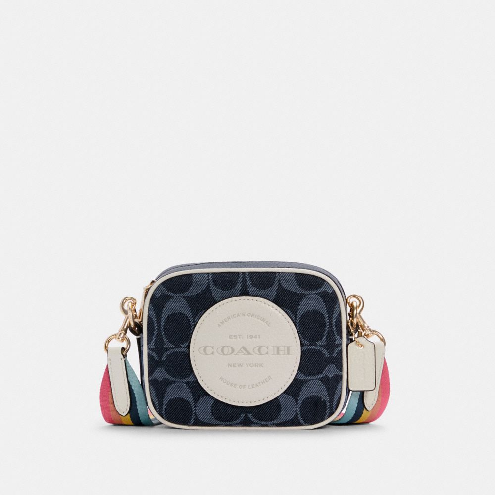 COACH C4583 - MINI DEMPSEY CAMERA BAG IN SIGNATURE JACQUARD WITH COACH PATCH IM/DENIM MULTI