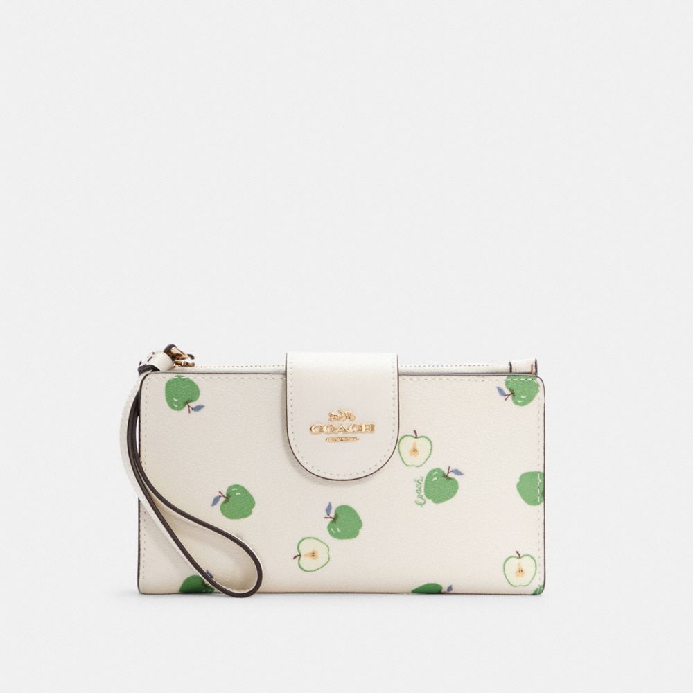 COACH C4607 - TECH WALLET WITH APPLE PRINT IM/CHALK MULTI