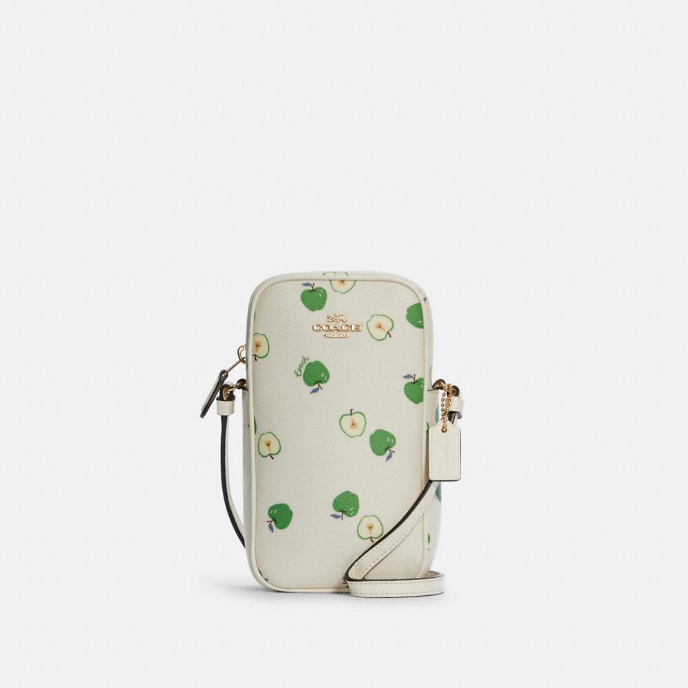 COACH C4608 - NORTH/SOUTH ZIP CROSSBODY WITH APPLE PRINT IM/CHALK MULTI