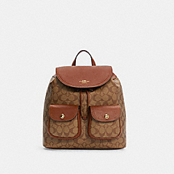 COACH C4611 Pennie Backpack In Signature Canvas IM/KHAKI REDWOOD