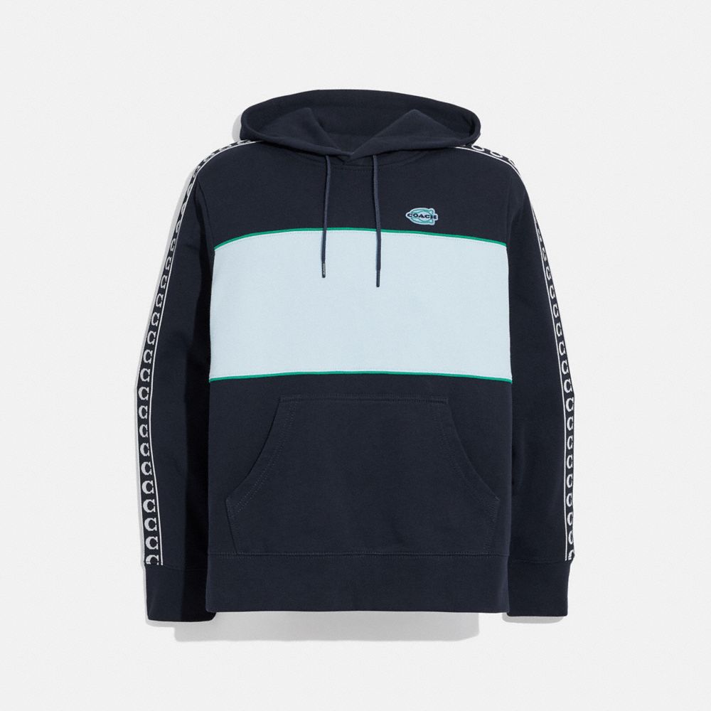 COACH C4615 - Athleisure Hoodie In Organic Cotton NAVY/GREEN