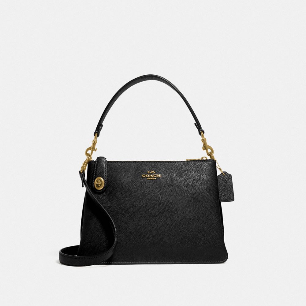 Double Zip Shoulder Bag - C4645 - Brass/Black Nordstrom Excl