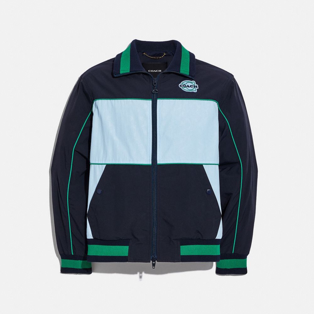 Colorblock Mashup Windbreaker In Recycled Nylon - C4650 - NAVY WHITE