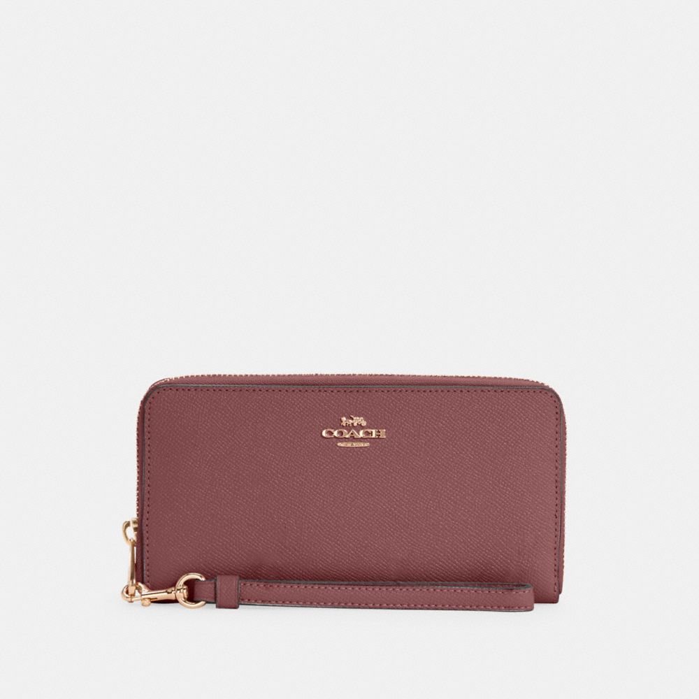 LONG ZIP AROUND WALLET - IM/VINTAGE MAUVE - COACH C4666