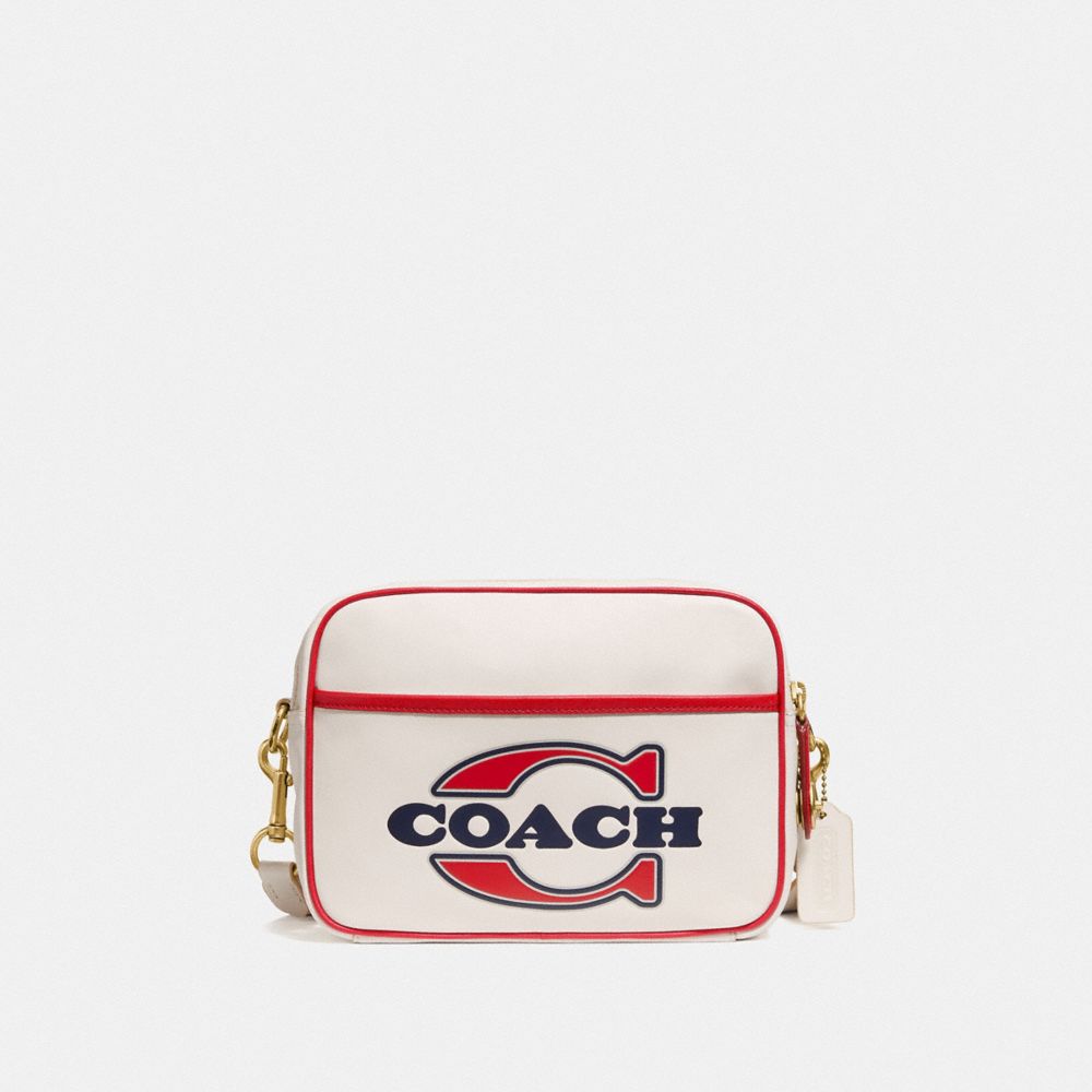 COACH C4673 - Flight Bag BRASS/CHALK ELECTRIC RED