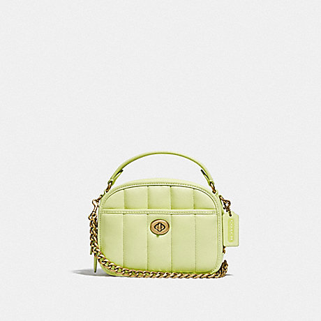 COACH C4678 Lunchbox Top Handle With Quilting BRASS/PALE-LIME