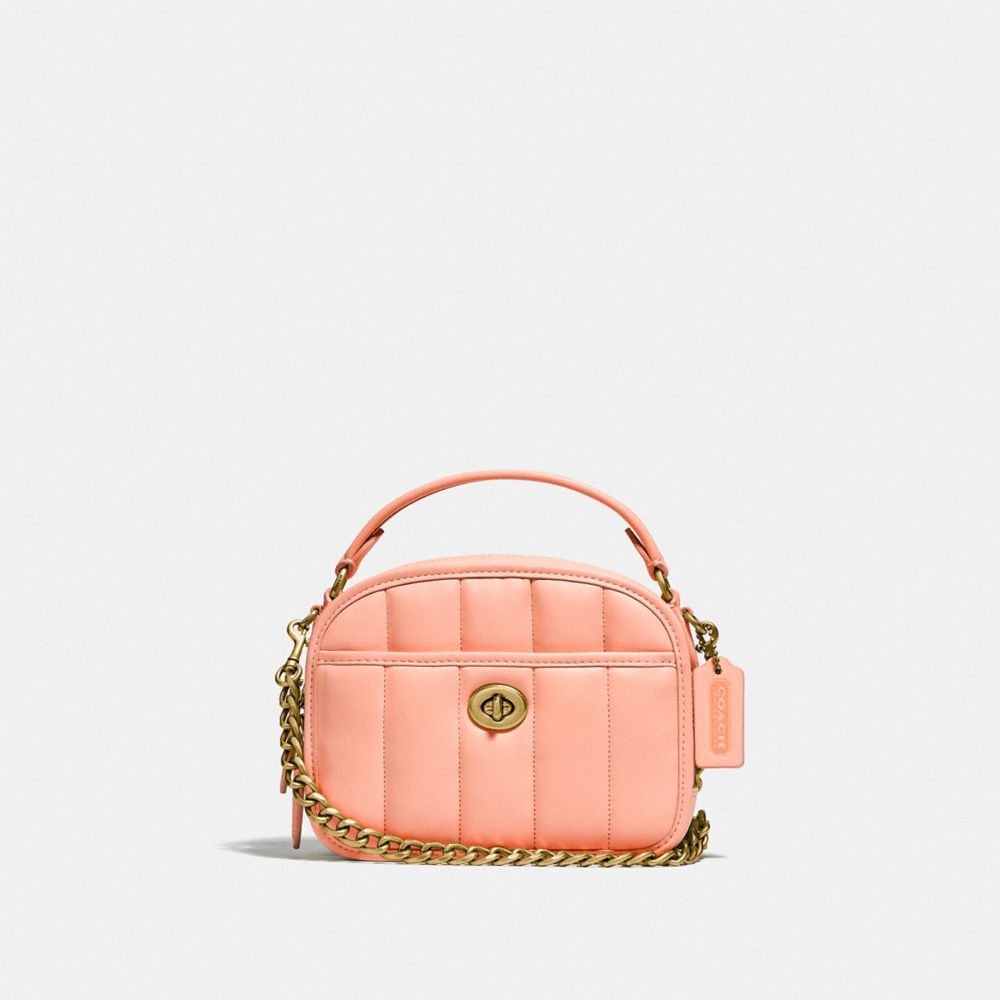 COACH C4678 Lunchbox Top Handle With Quilting BRASS/FADED-BLUSH