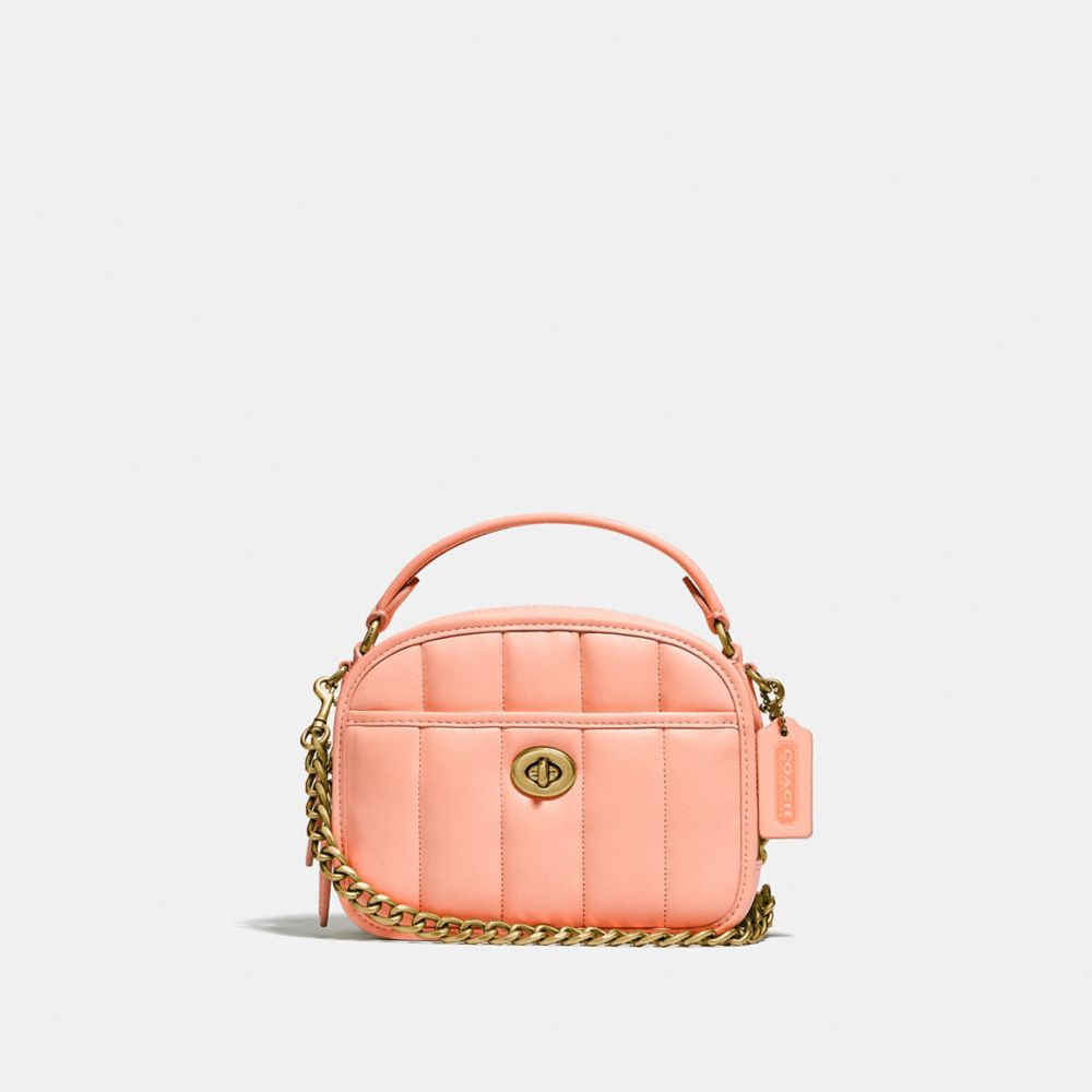 COACH C4678 Lunchbox Top Handle With Quilting Brass/Faded Blush