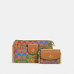 COACH POPPY CROSSBODY IN RAINBOW SIGNATURE CANVAS - ONE COLOR - C4697