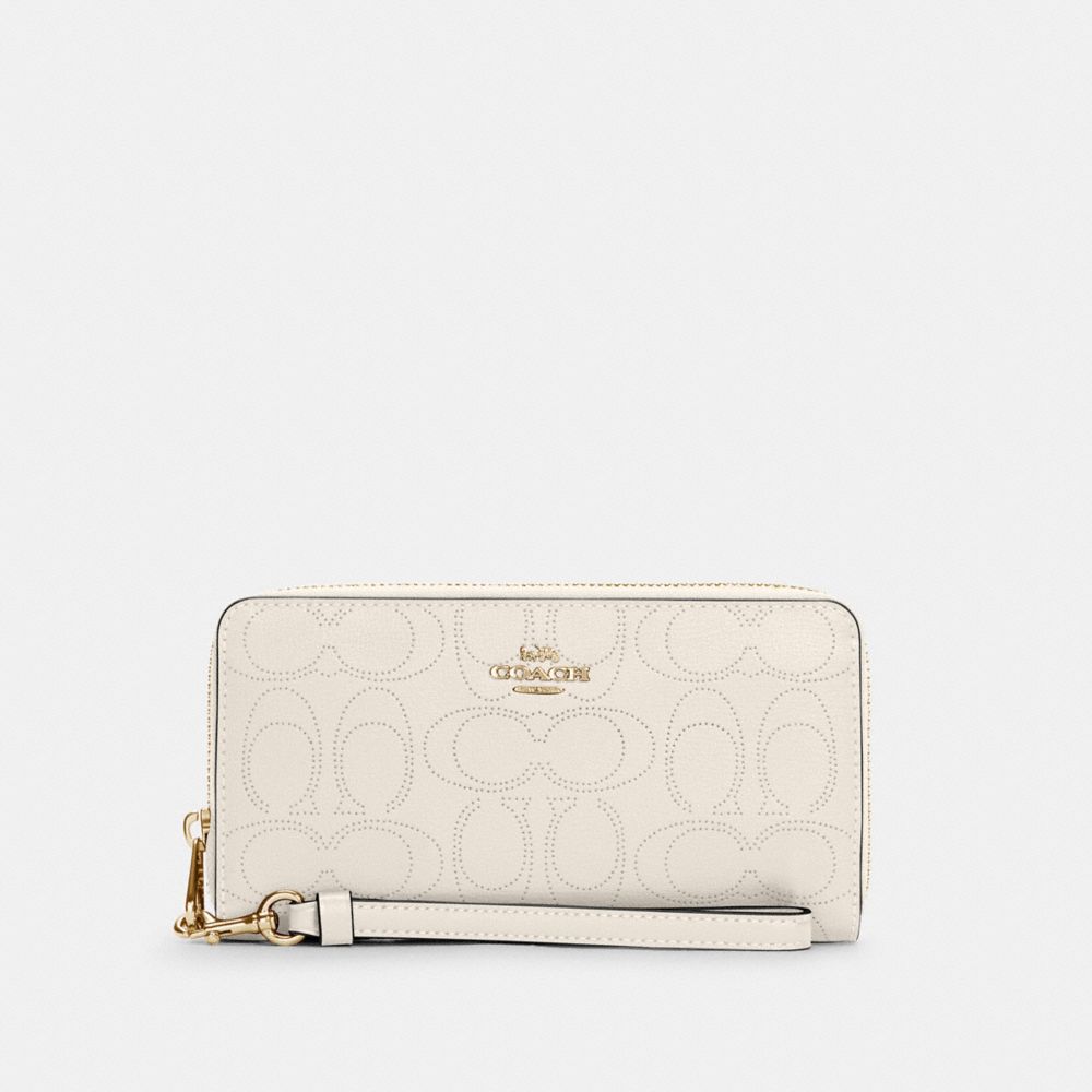 COACH C4715 LONG ZIP AROUND WALLET IN SIGNATURE LEATHER IM/CHALK