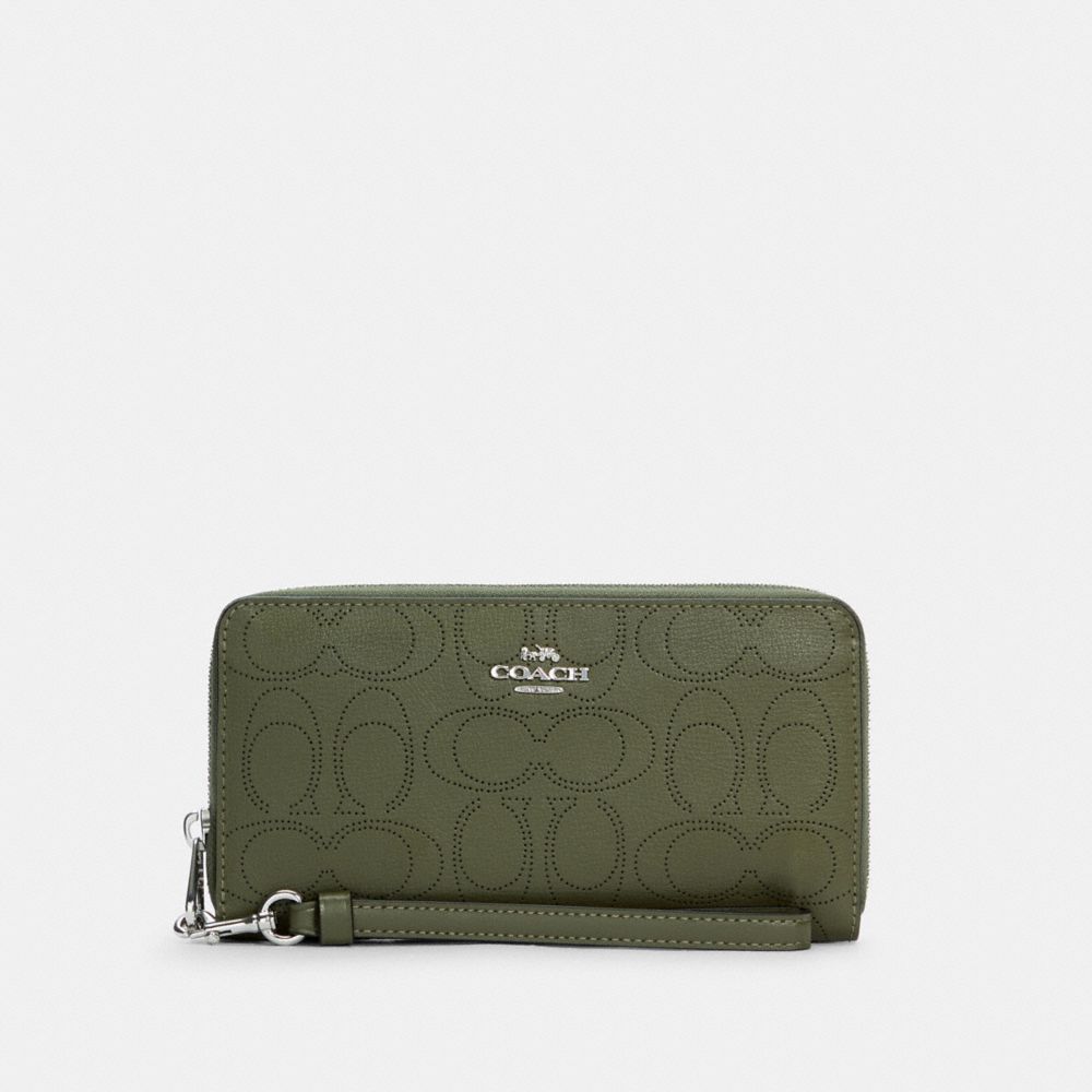 COACH C4715 - LONG ZIP AROUND WALLET IN SIGNATURE LEATHER SV/SURPLUS