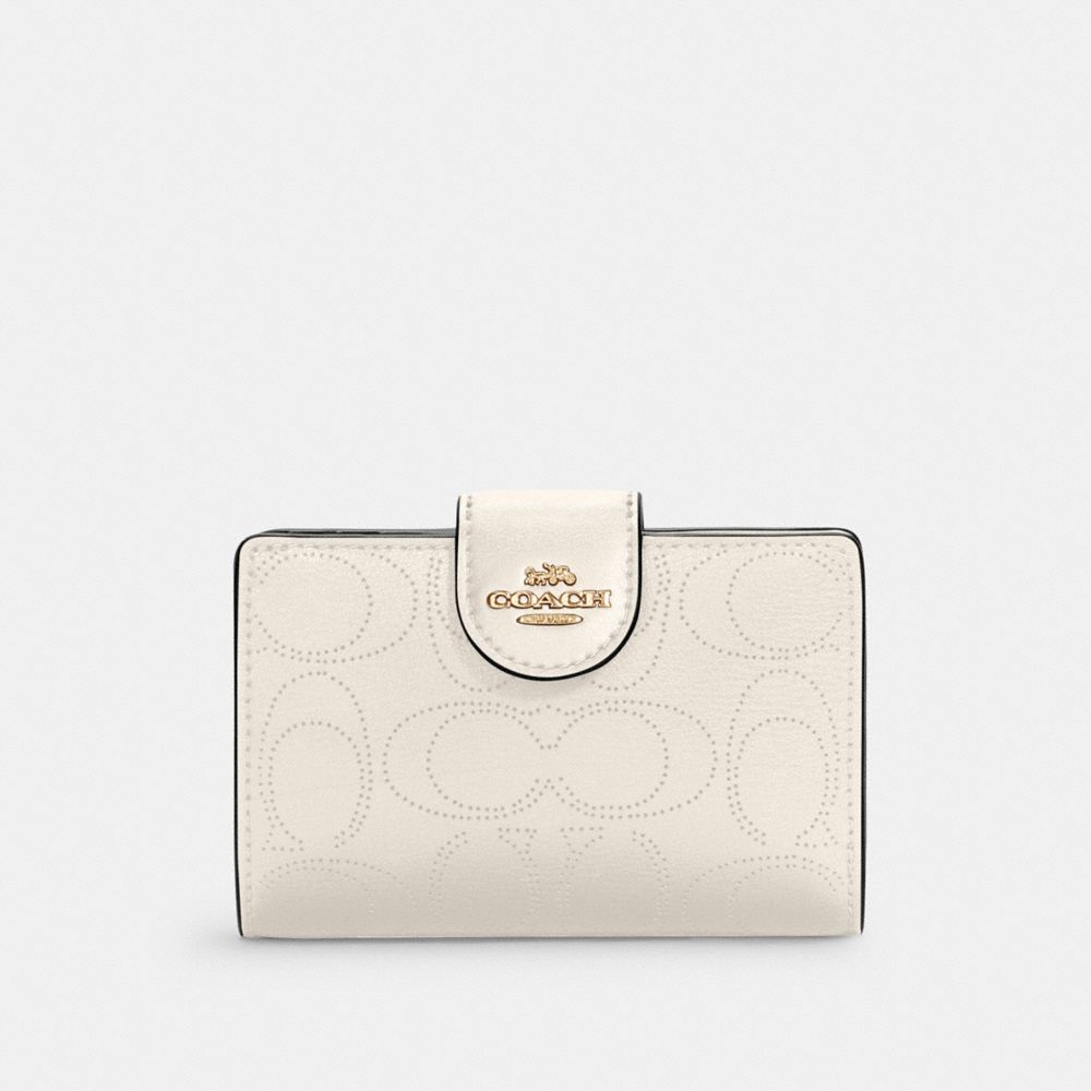 COACH C4768 - MEDIUM CORNER ZIP WALLET IN SIGNATURE LEATHER IM/CHALK