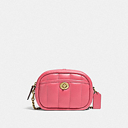 COACH C4814 Small Camera Bag With Quilting BRASS/WATERMELON