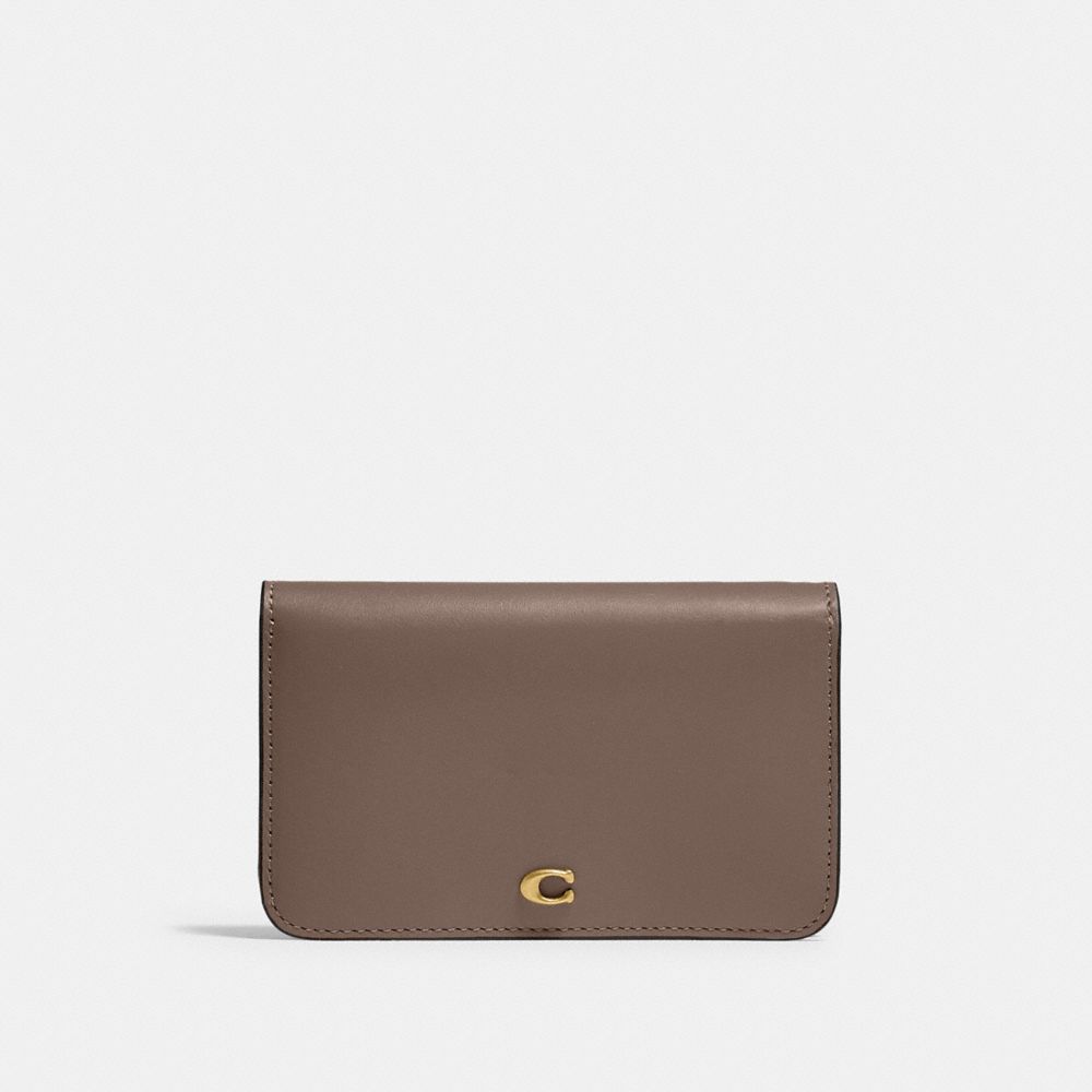 COACH C4818 Slim Card Case Brass/Dark Stone