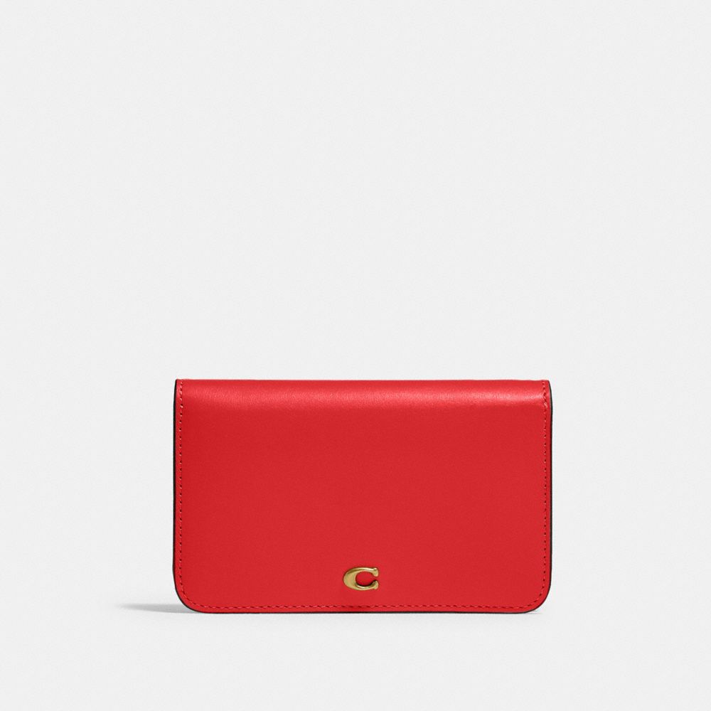 COACH C4818 Slim Card Case Brass/Sport Red