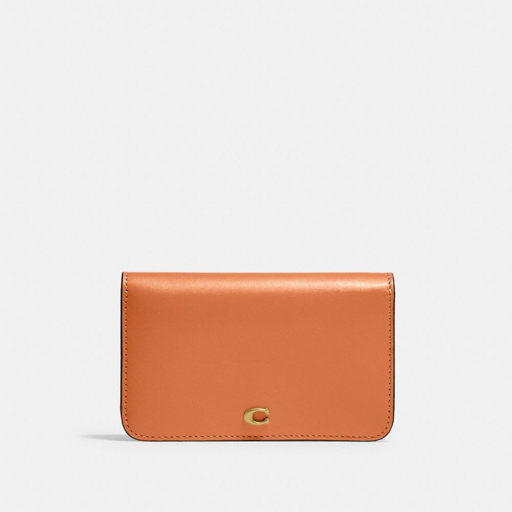 COACH C4818 Slim Card Case Brass/Faded Orange