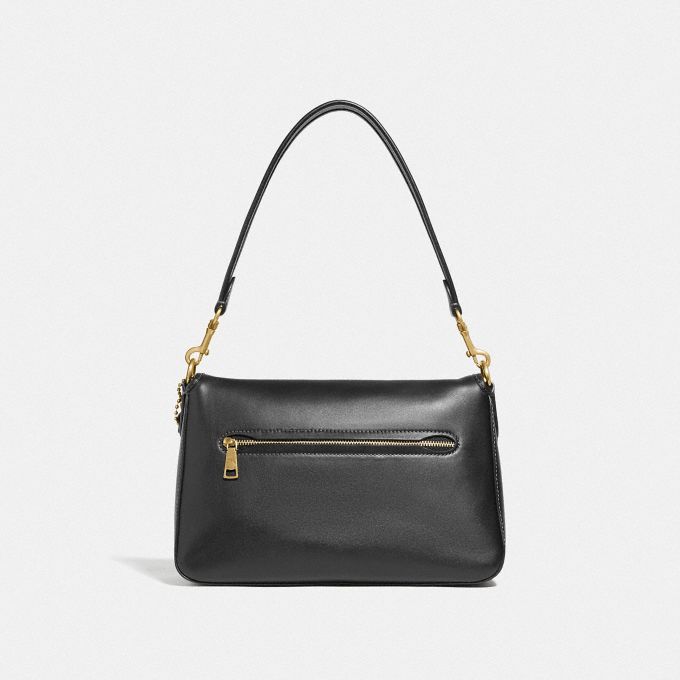 Coach Soft Tabby Leather Shoulder Bag - Black/Gold