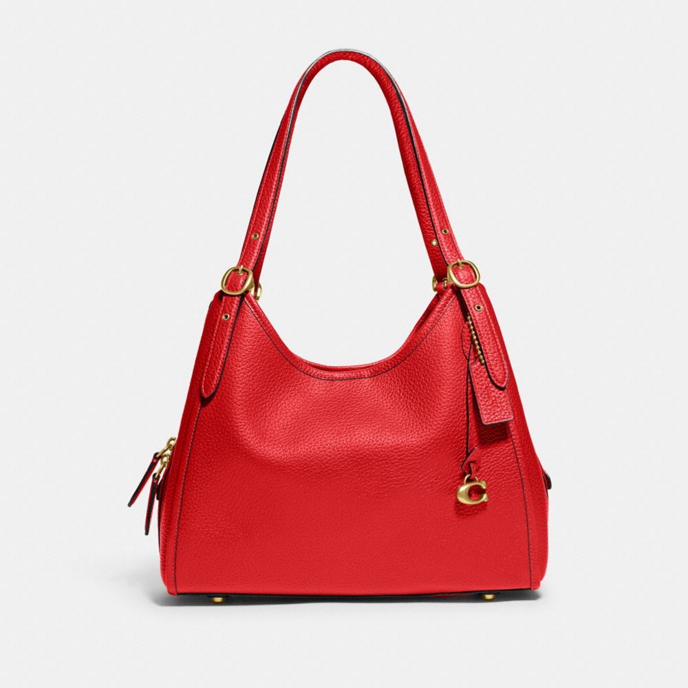 COACH C4824 Lori Shoulder Bag Brass/Sport Red