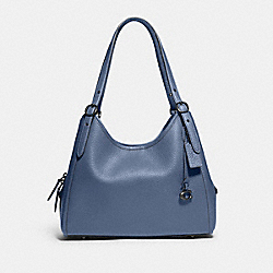 Lori Shoulder Bag - C4824 - Pewter/Washed Chambray