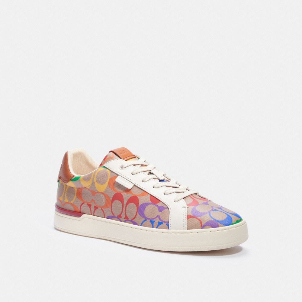 COACH C4876 - Lowline Low Top Sneaker In Rainbow Signature Canvas TAN MULTI