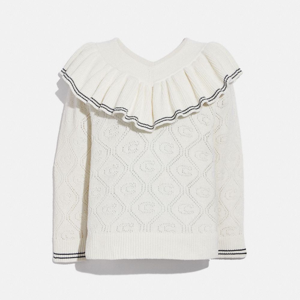 RUFFLED COLLAR SWEATER