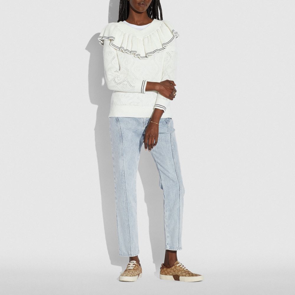 RUFFLED COLLAR SWEATER