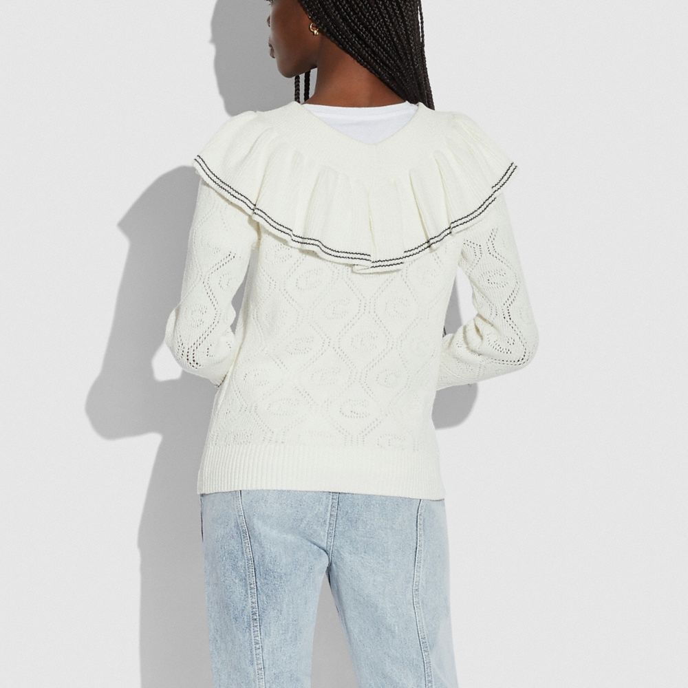 RUFFLED COLLAR SWEATER