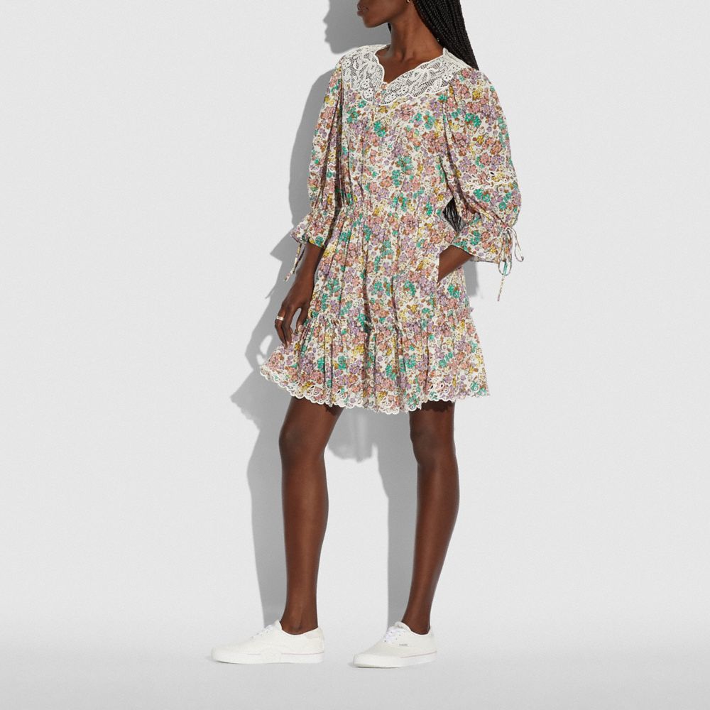 PRINTED MINI TIERED DRESS