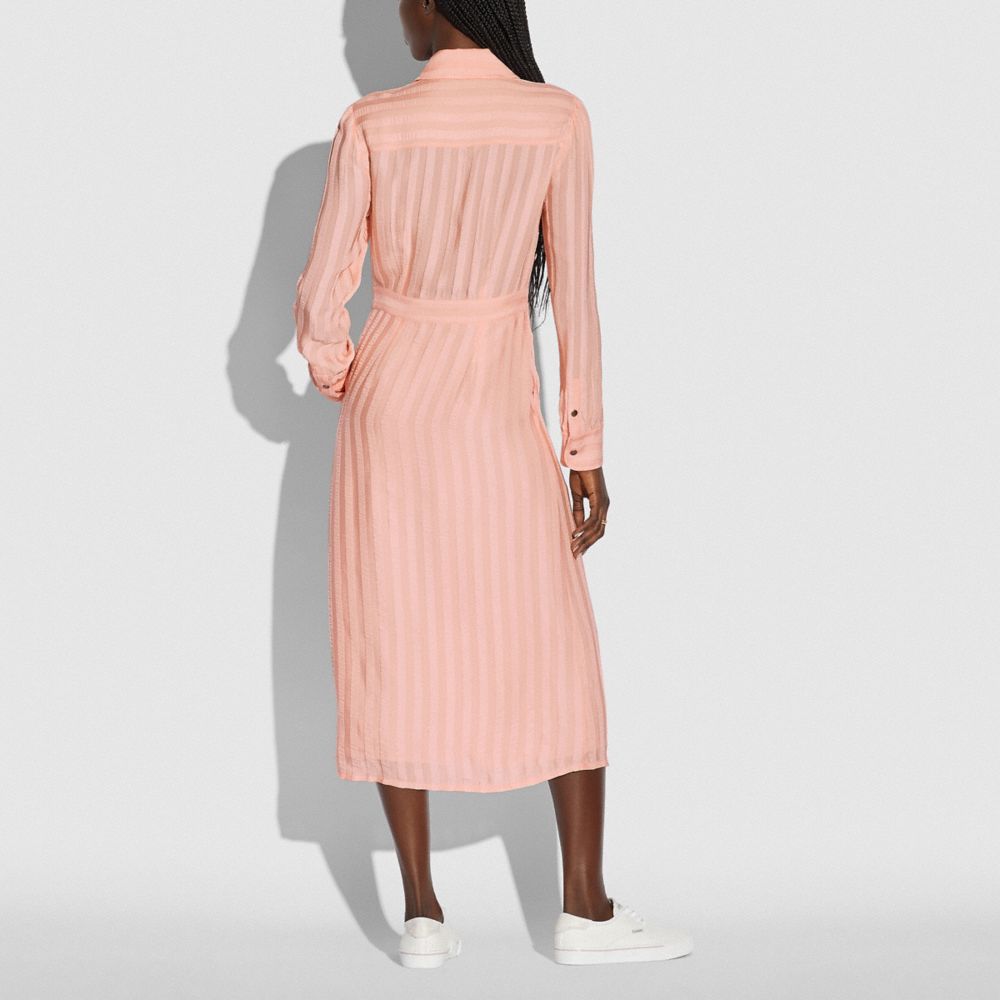 LONG STRIPED VISCOSE DRESS