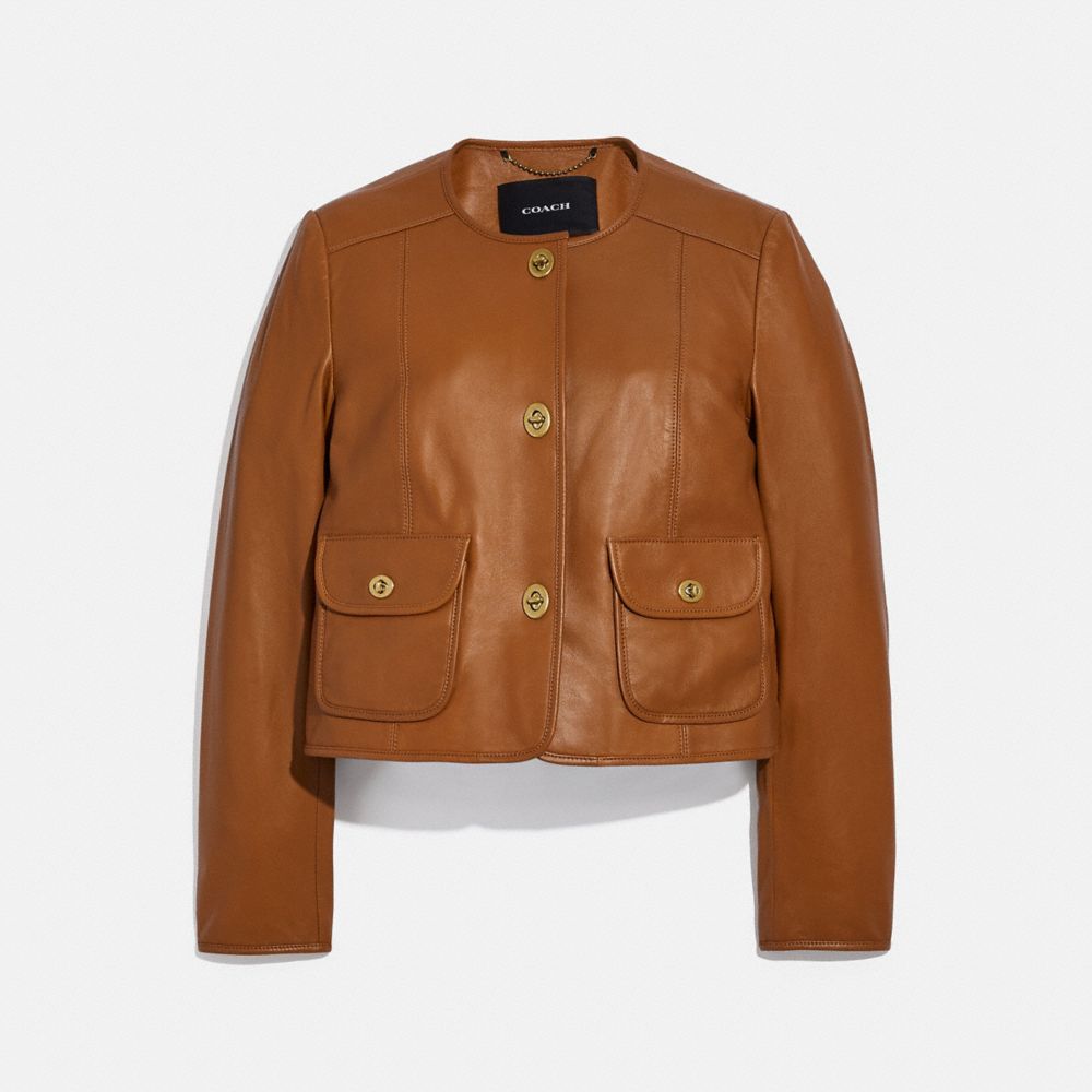 C4983 - Cardi Leather Jacket Pecan