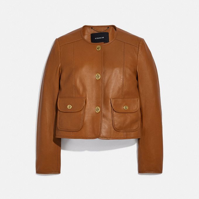 公式 Coach コーチ カーディ レザー ジャケット 全てのレディースウェア