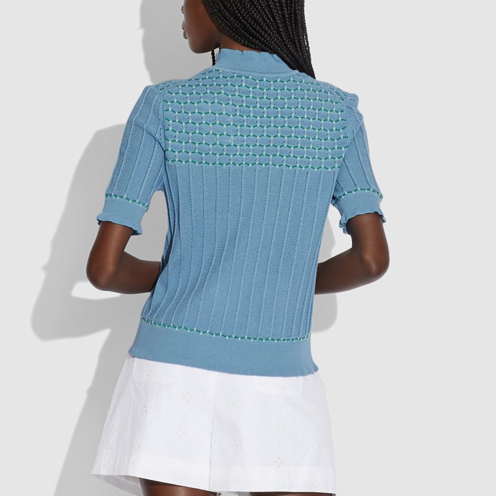 TEXTURED JACQUARD SWEATER