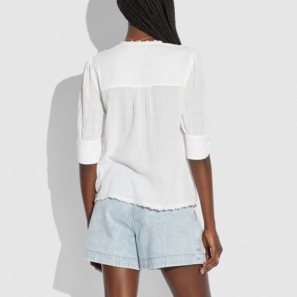 BRODERIE ANGLAISE BIB SHIRT