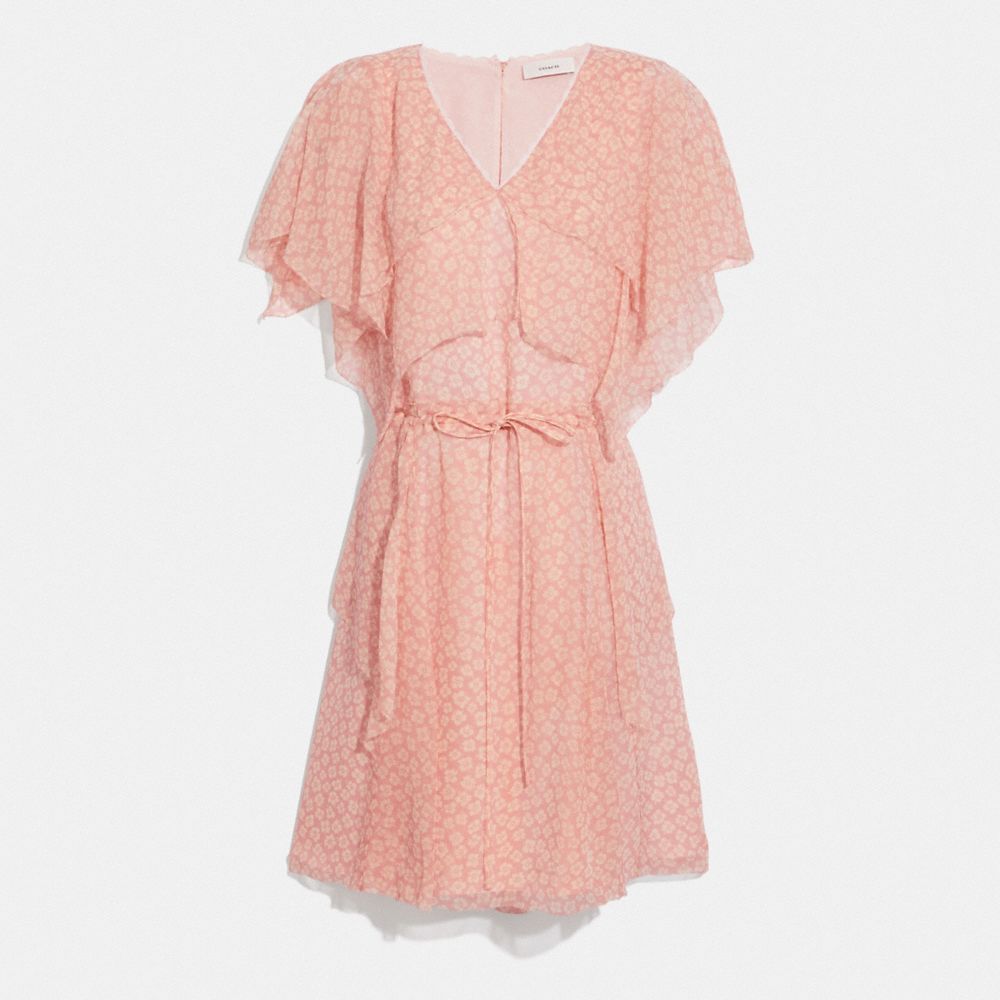 COACH Mini Viscose Party Dress - PINK/WHITE - C5001