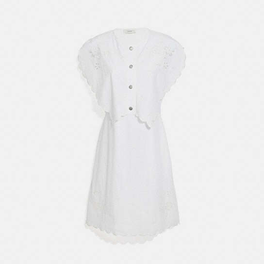 C5004 - Short Broderie Anglaise Dress Off White