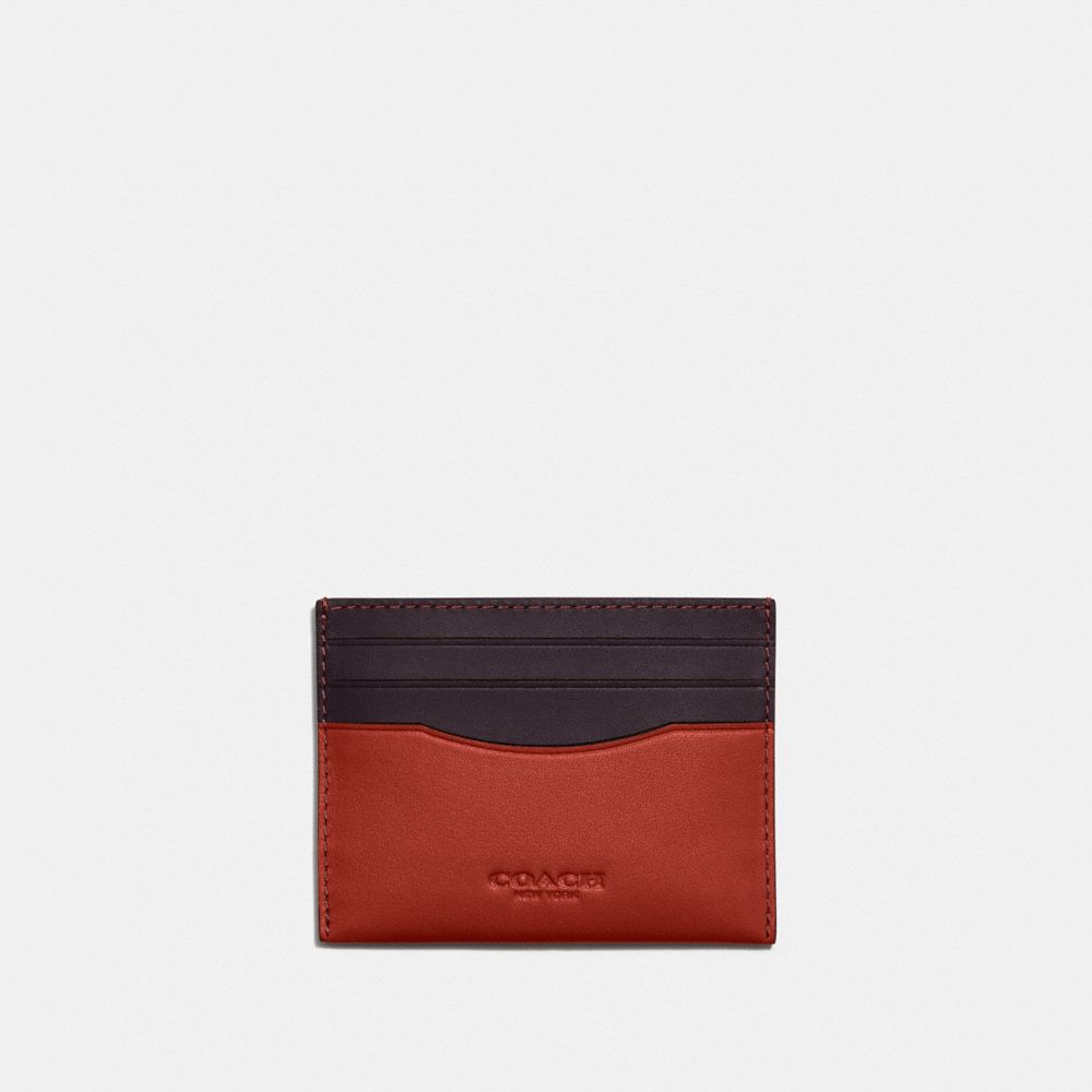 COACH C5048 - CARD CASE IN COLORBLOCK - RED SAND/OXBLOOD | COACH MEN