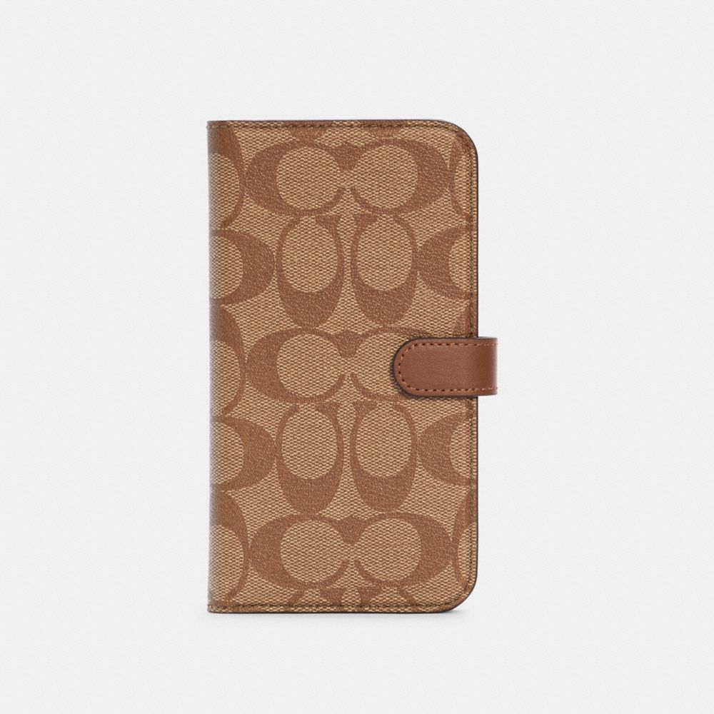 COACH C5091 - IPHONE 12 PRO MAX FOLIO IN SIGNATURE CANVAS KHAKI