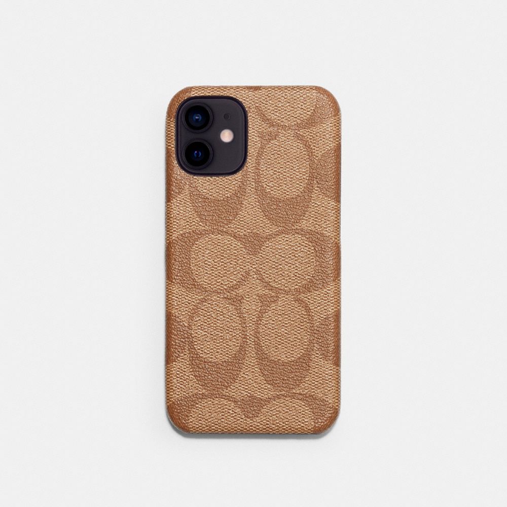 COACH C5092 Iphone 12 Mini Case In Signature Canvas KHAKI