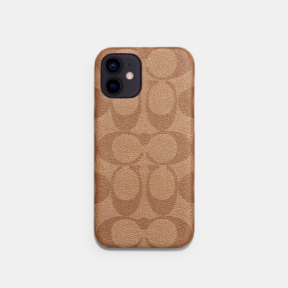 COACH C5093 Iphone 12 Case In Signature Canvas KHAKI