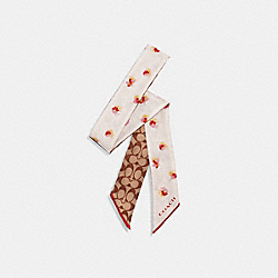 COACH C5103 - Pop Floral Print Silk Skinny Scarf CHALK PINK